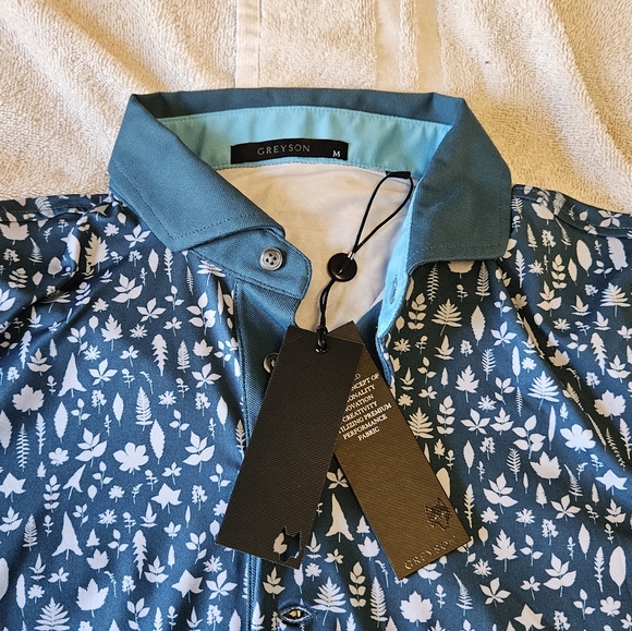 Greyson Mens Medium Polo Magical Fern - Picture 1 of 16